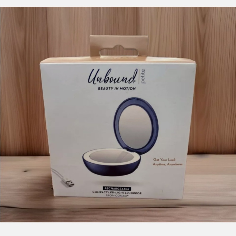 Compact Mirror with LED Light - Navy - Picture 2 of 2
